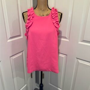 Lilly Pulitzer Vibrant Pink Ruffle Top